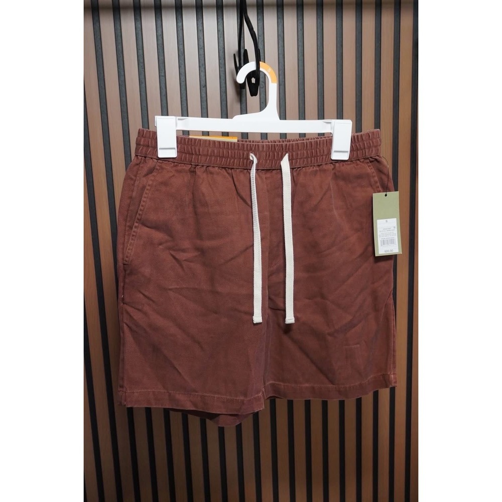 Goodfellow & Co Mens Pull On Shorts Rust Brown Elastic Waist Size Large NWT